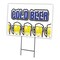 Signmission Cold Beer Yard Sign & Stake outdoor plastic coroplast window, C-1216 Cold Beer C-1216 Cold Beer - alternate 1